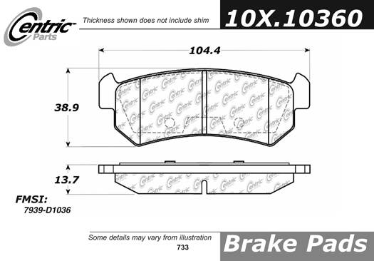 102.10360 CTek Brake Pads Centric Pair