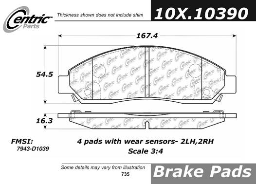 102.10390 CTek Brake Pads Centric Pair