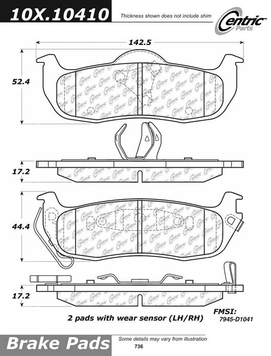 102.10410 CTek Brake Pads Centric Pair