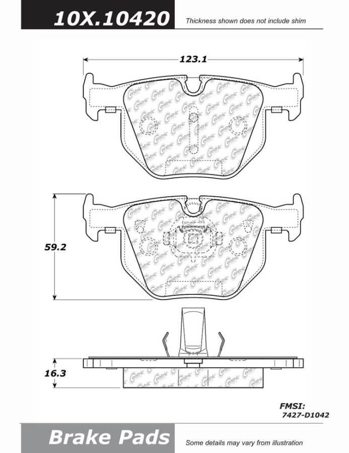 100.10420 OEM BRAKE PADS Centric Pair