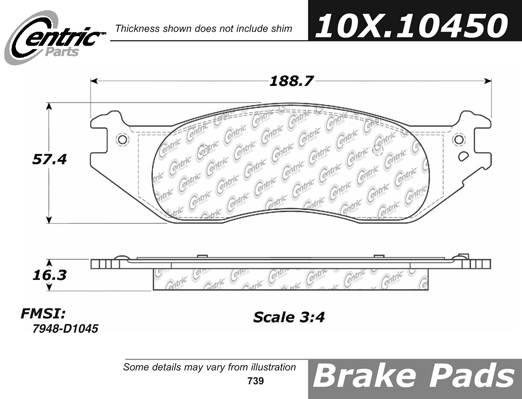 100.10450 OEM Brake Pads Centric Pair