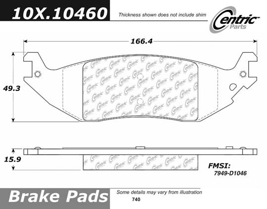 100.10460 OEM Brake Pads Centric Pair