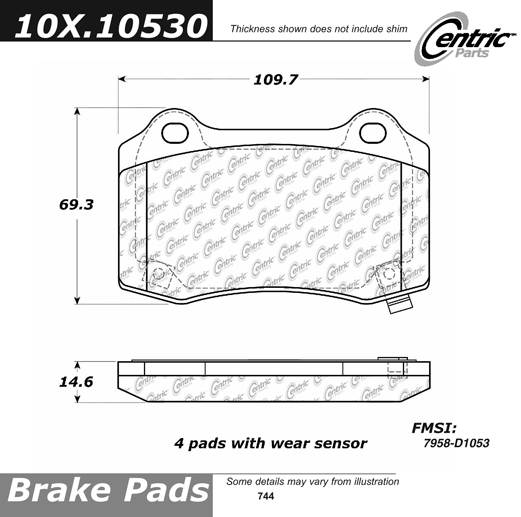 102.10530 CTek Brake Pads Centric Pair