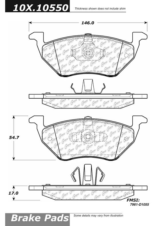 102.10550 CTek Brake Pads Centric Pair