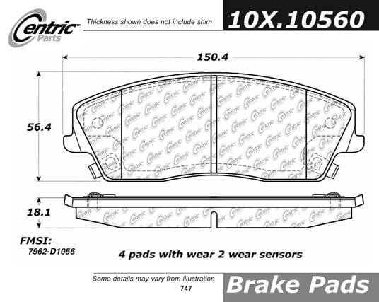 100.10560 OEM Brake Pads Centric Pair