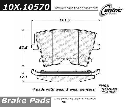 100.10570 OEM BRAKE PADS Centric Pair