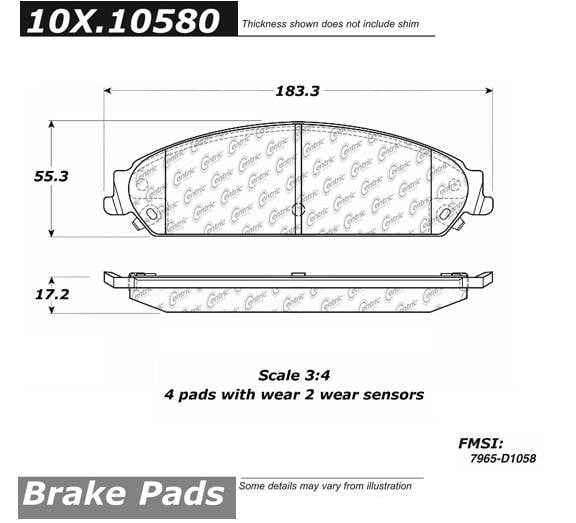 100.10580 OEM Brake Pads Centric Pair