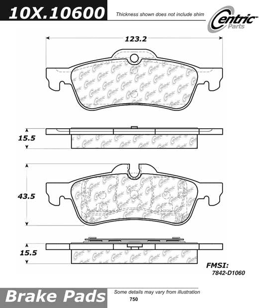 100.10600 OEM Brake Pads Centric Pair