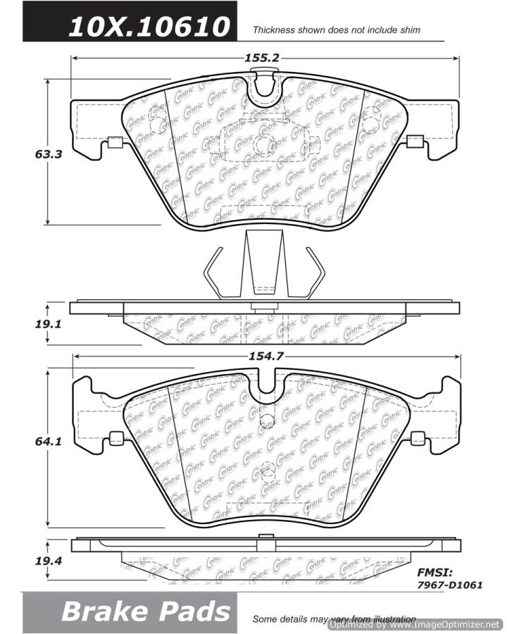 100.10610 OEM BRAKE PADS Centric Pair