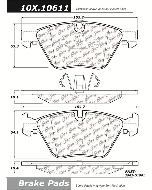 100.10611 OEM BRAKE PADS Centric Pair