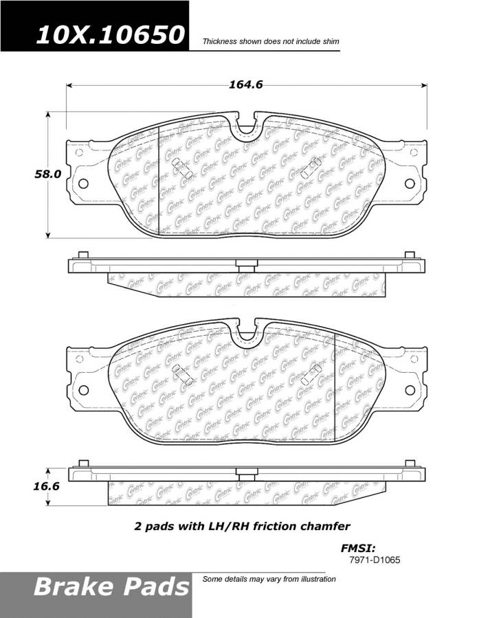 100.10650 OEM Brake Pads Centric Pair