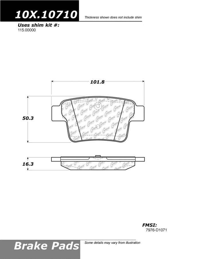 102.10710 CTek Brake Pads Centric Pair