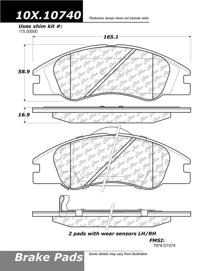 100.10740 OEM BRAKE PADS Centric Pair