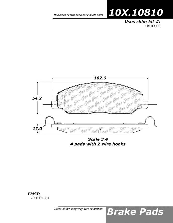 102.10810 CTek Brake Pads Centric Pair