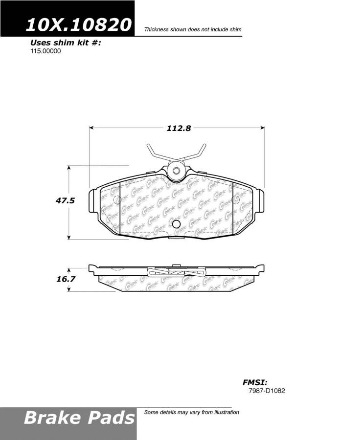 102.10820 CTek Brake Pads Centric Pair