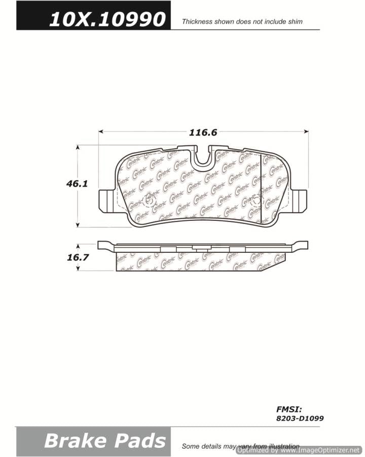 100.10990 OEM BRAKE PADS Centric Pair