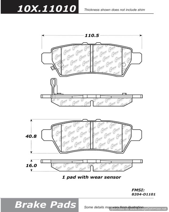 102.11010 CTek Brake Pads Centric Pair