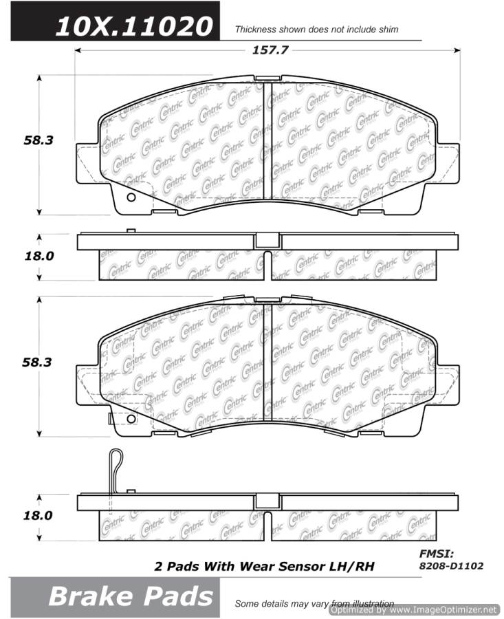 102.11020 CTek Brake Pads Centric Pair