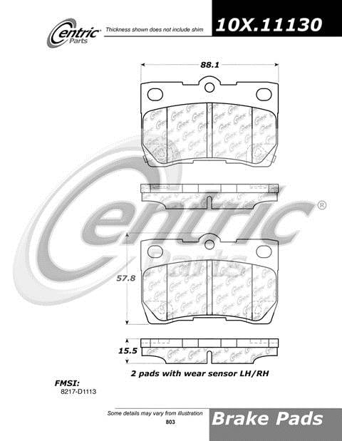 100.11130 OEM BRAKE PADS Centric Pair