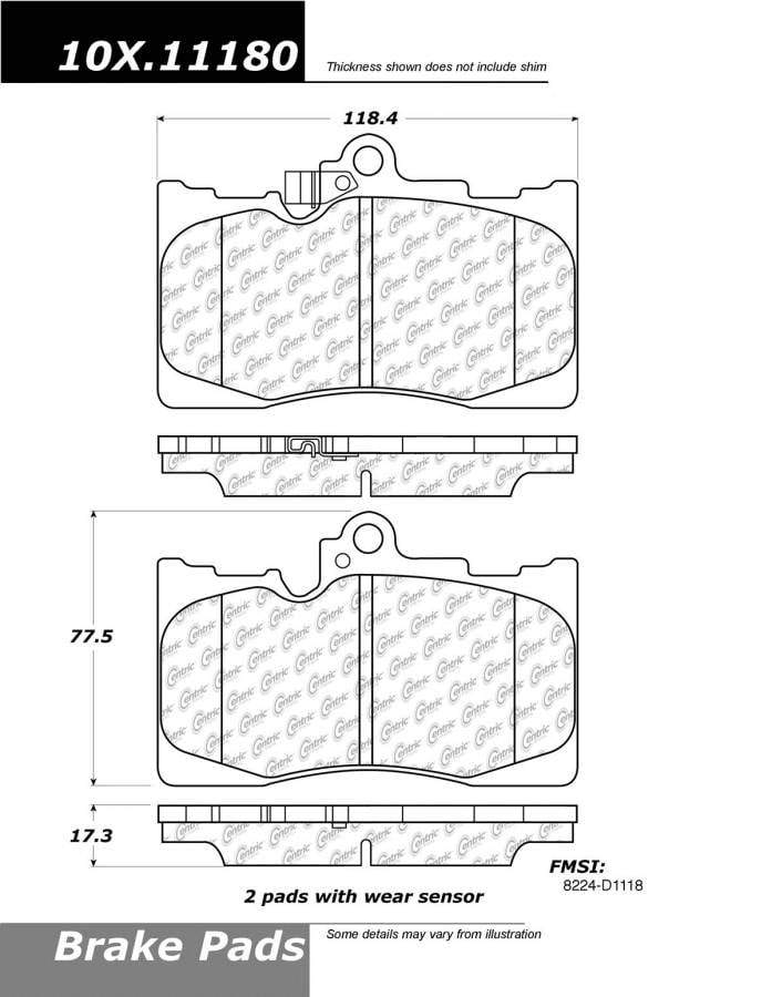 100.11180 OEM BRAKE PADS Centric Pair