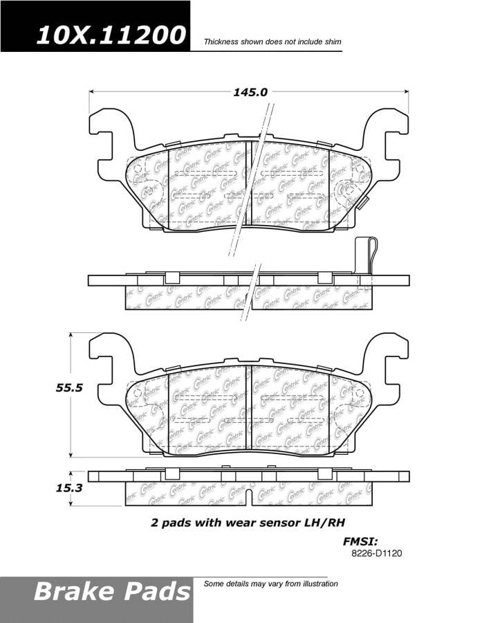 102.11200 CTek Brake Pads Centric Pair