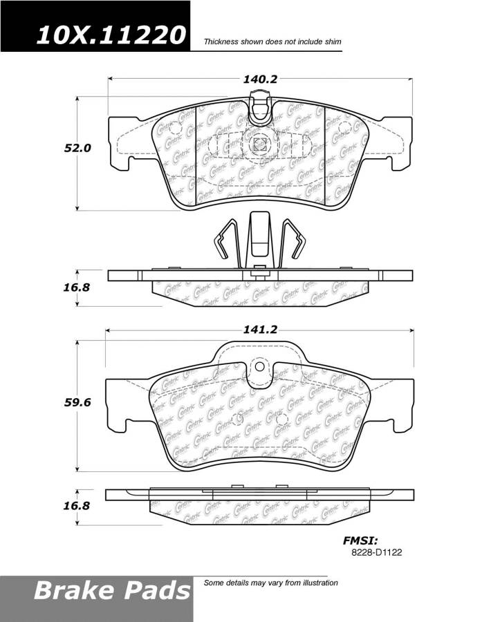 100.11220 OEM BRAKE PADS Centric Pair