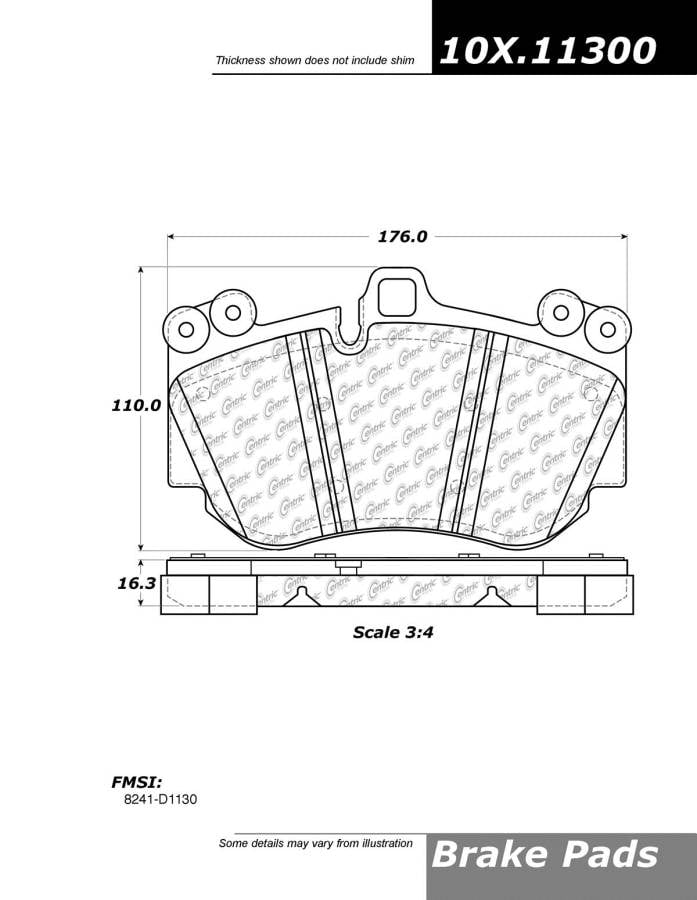 100.11300 OEM BRAKE PADS Centric Pair