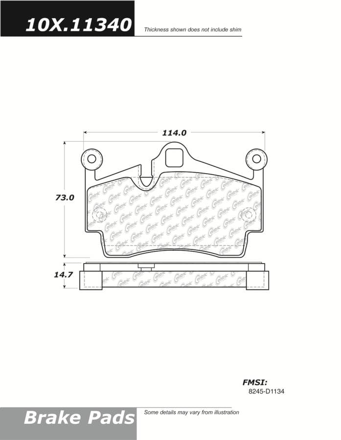 100.11340 OEM BRAKE PADS Centric Pair