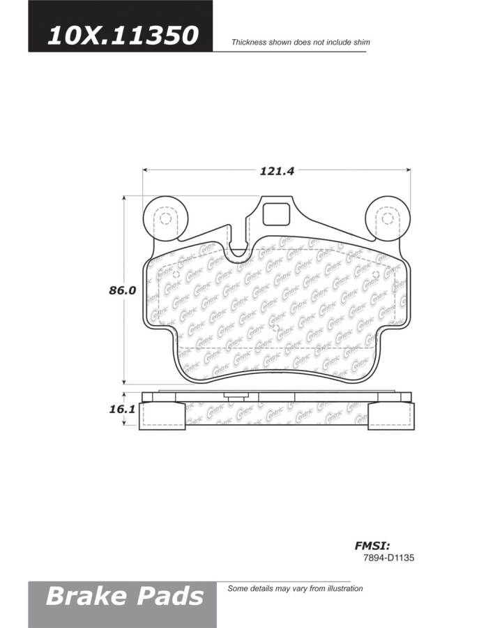 100.11350 OEM BRAKE PADS Centric Pair