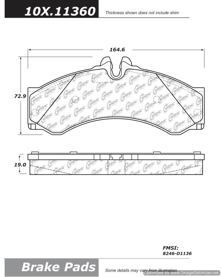 100.11360 OEM BRAKE PADS Centric Pair