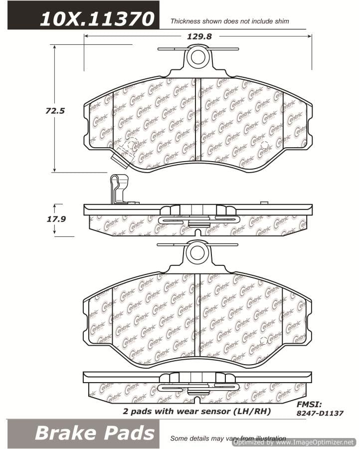 102.11370 CTek Brake Pads Centric Pair