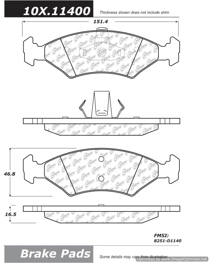 102.11400 CTek Brake Pads Centric Pair