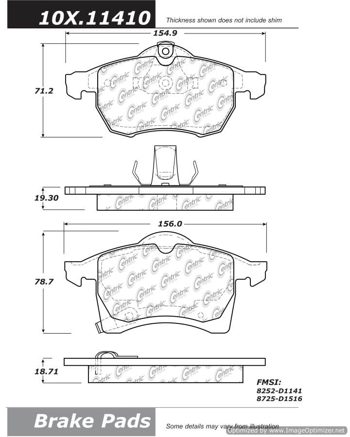 102.11410 CTek Brake Pads Centric Pair