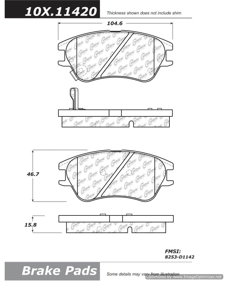 102.11420 CTek Brake Pads Centric Pair