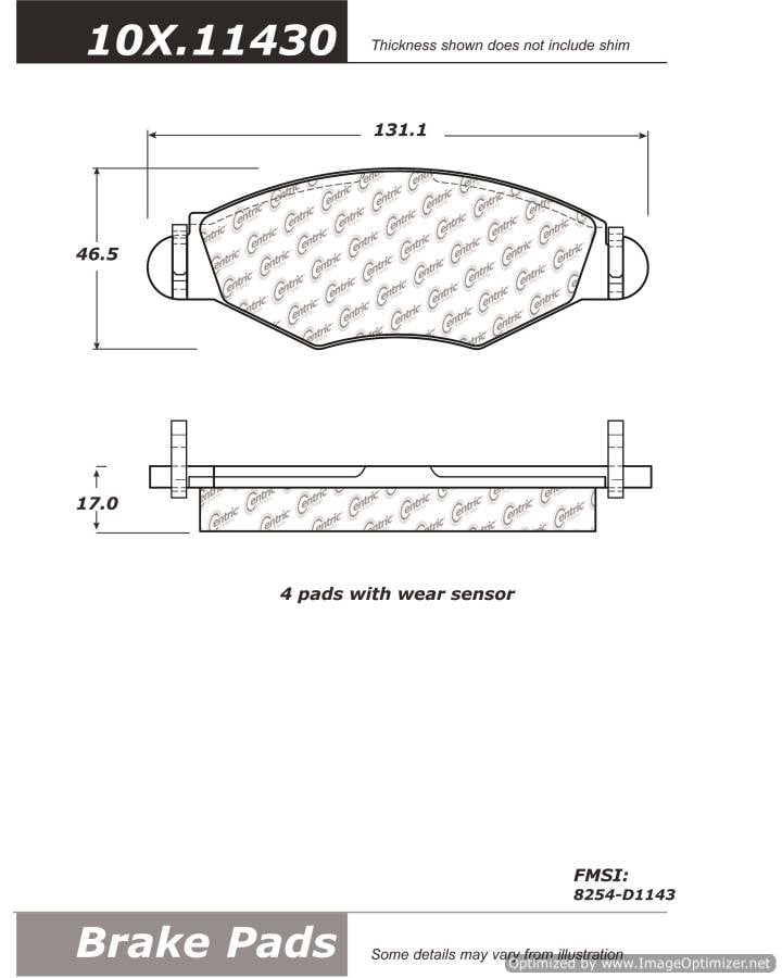 102.11430 CTek Brake Pads Centric Pair