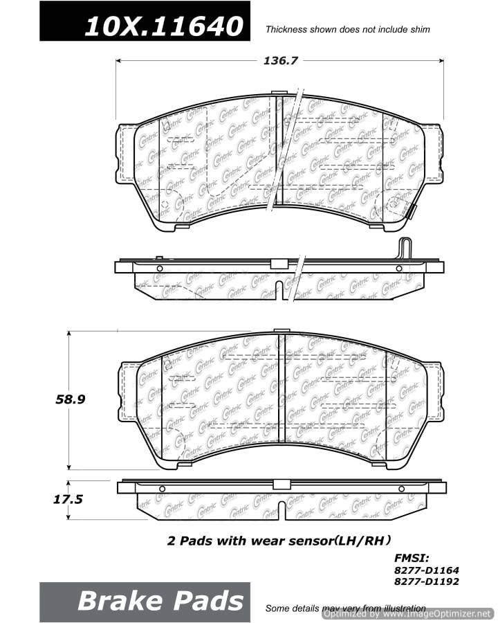 102.11640 CTek Brake Pads Centric Pair