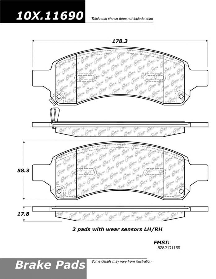 102.11690 CTek Brake Pads Centric Pair