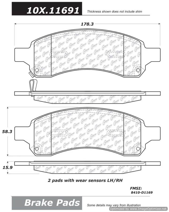 102.11691 CTek Brake Pads Centric Pair