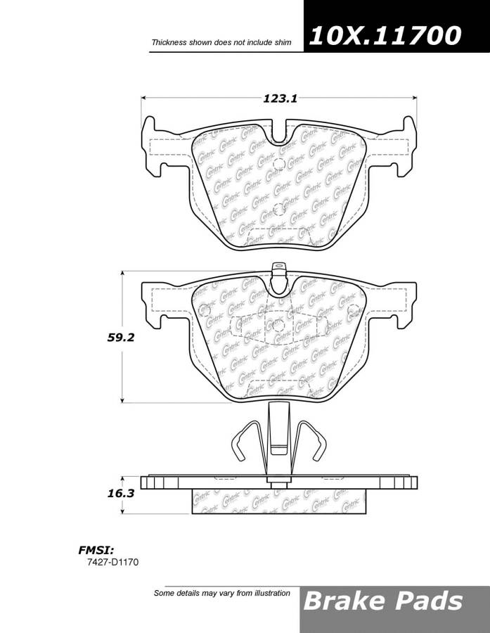 100.11700 OEM BRAKE PADS Centric Pair