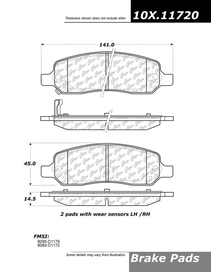 102.11720 CTek Brake Pads Centric Pair