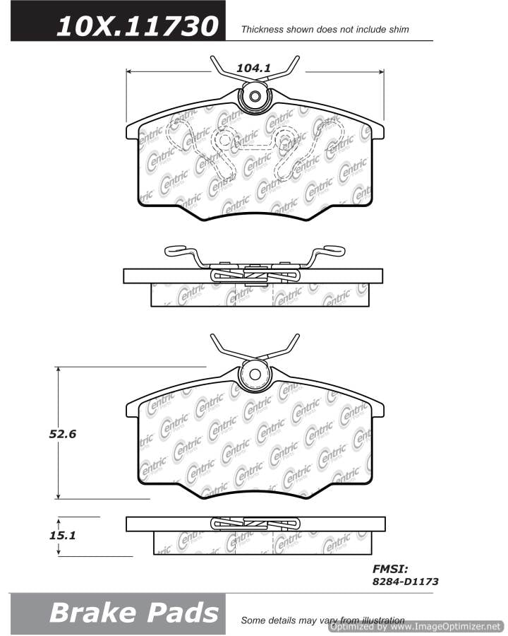 102.11730 CTek Brake Pads Centric Pair