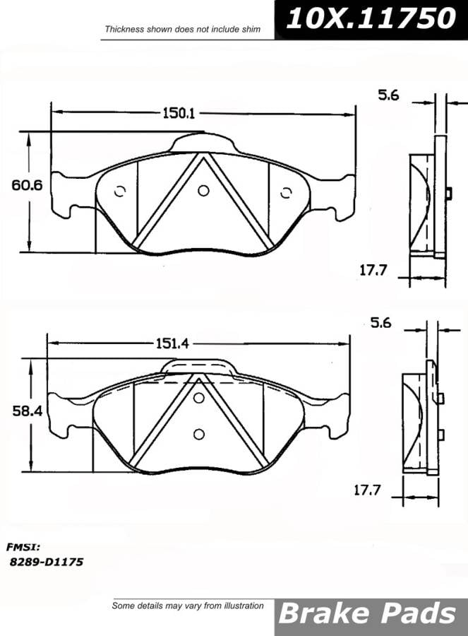 102.11750 CTek Brake Pads Centric Pair