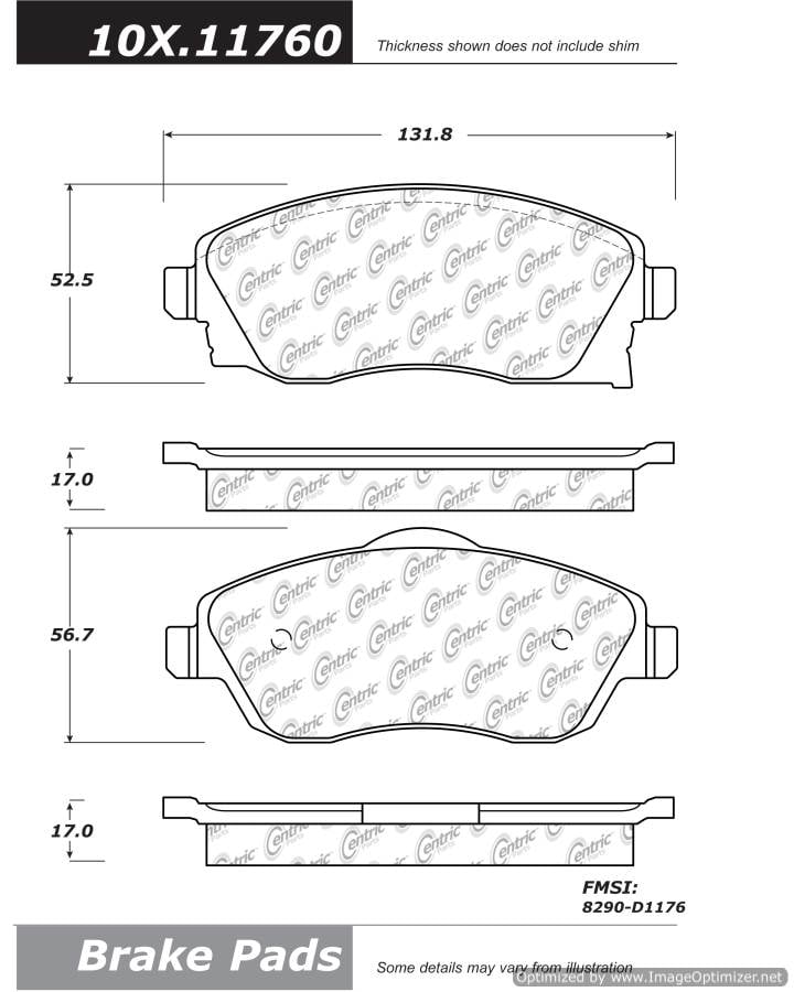 102.11760 CTek Brake Pads Centric Pair