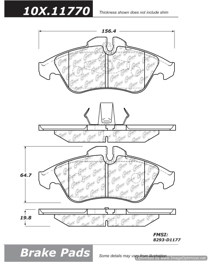 100.11770 OEM BRAKE PADS Centric Pair