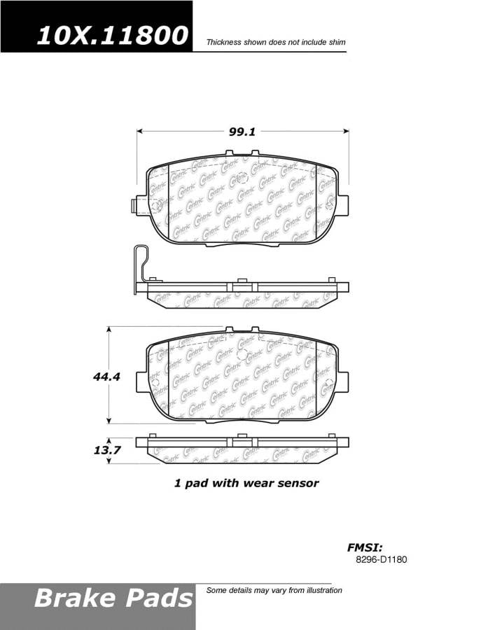 102.11800 CTek Brake Pads Centric Pair