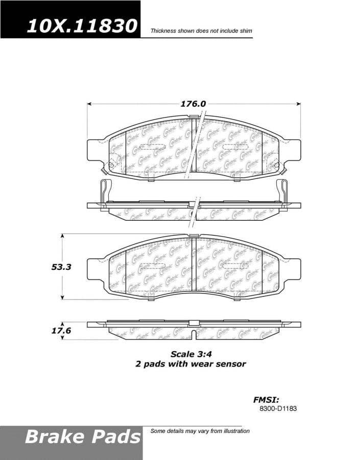 102.11830 CTek Brake Pads Centric Pair