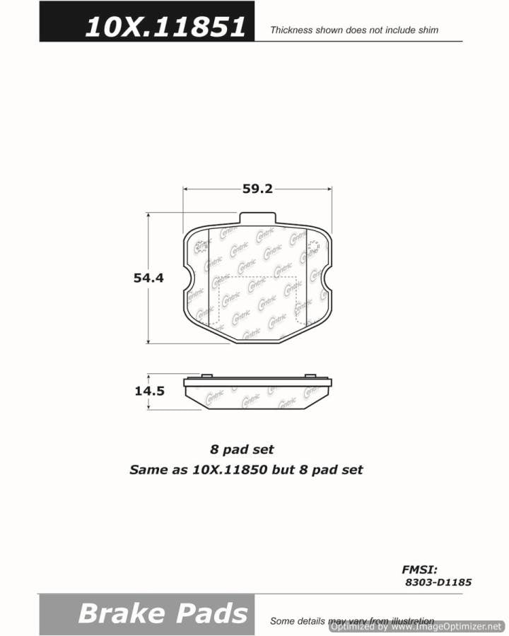 102.11851 CTek Brake Pads Centric Pair