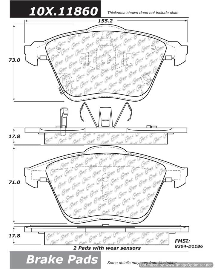 102.11860 CTek Brake Pads Centric Pair