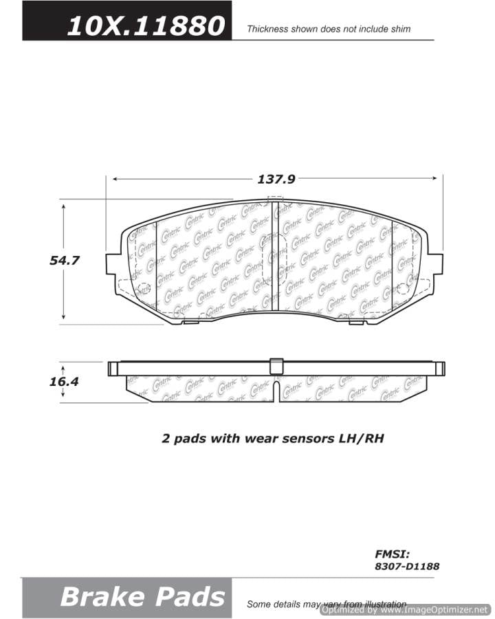 100.11880 OEM BRAKE PADS Centric Pair