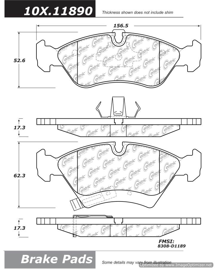 102.11890 CTek Brake Pads Centric Pair